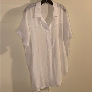 Whistles White Split Neck Tunic Top